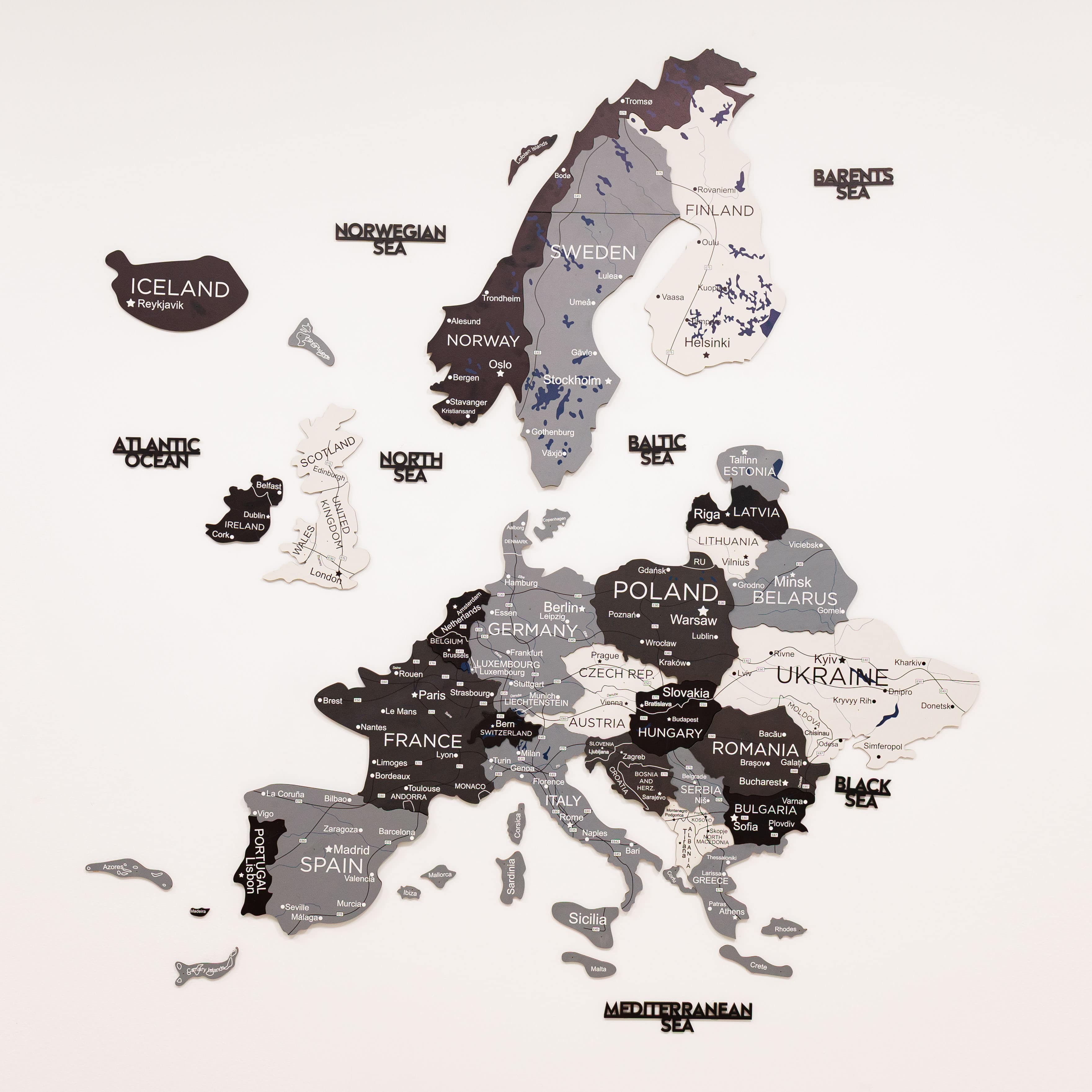 3D Europe Wooden Map Nordik - Image 10