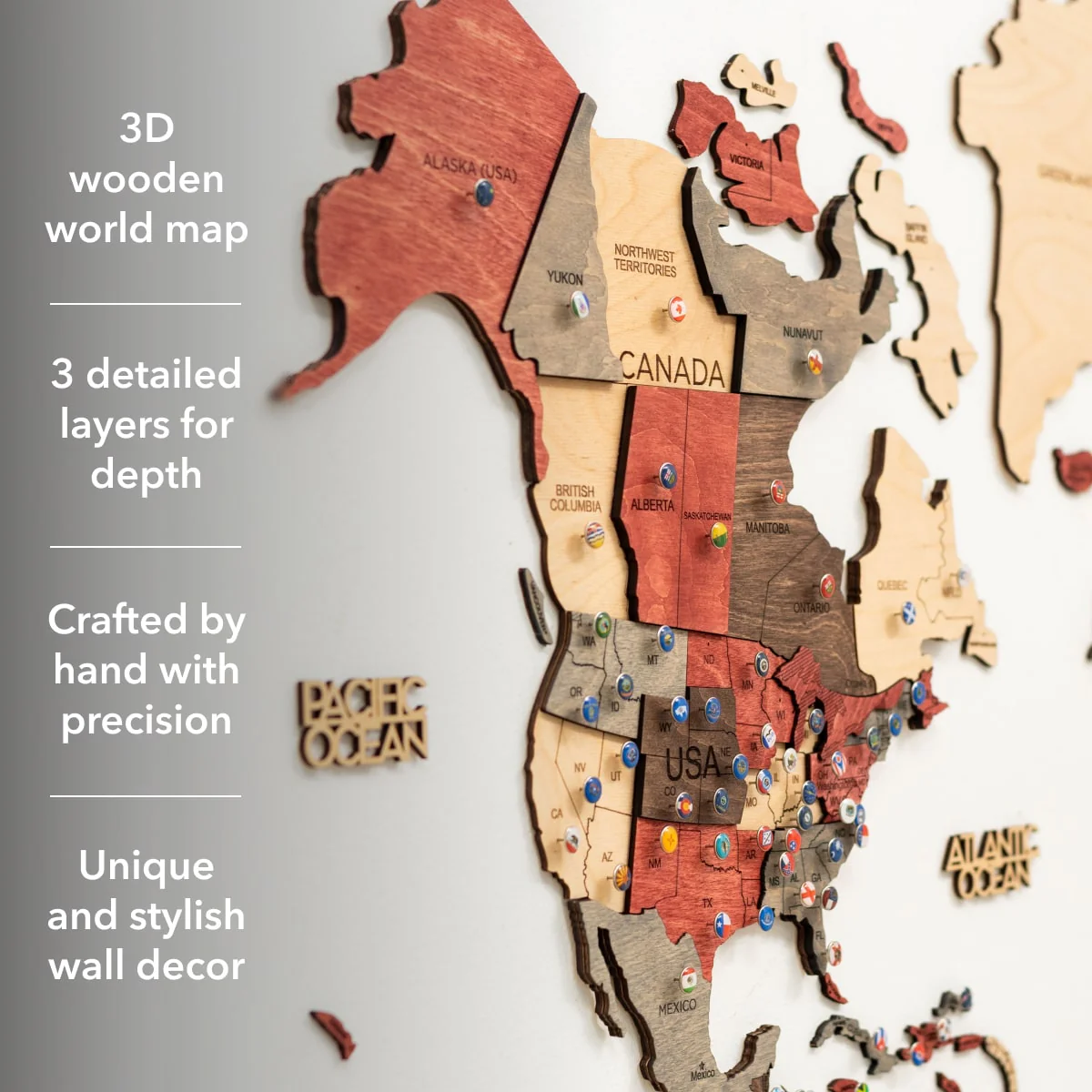3D Wooden World Map Fusion - Image 13