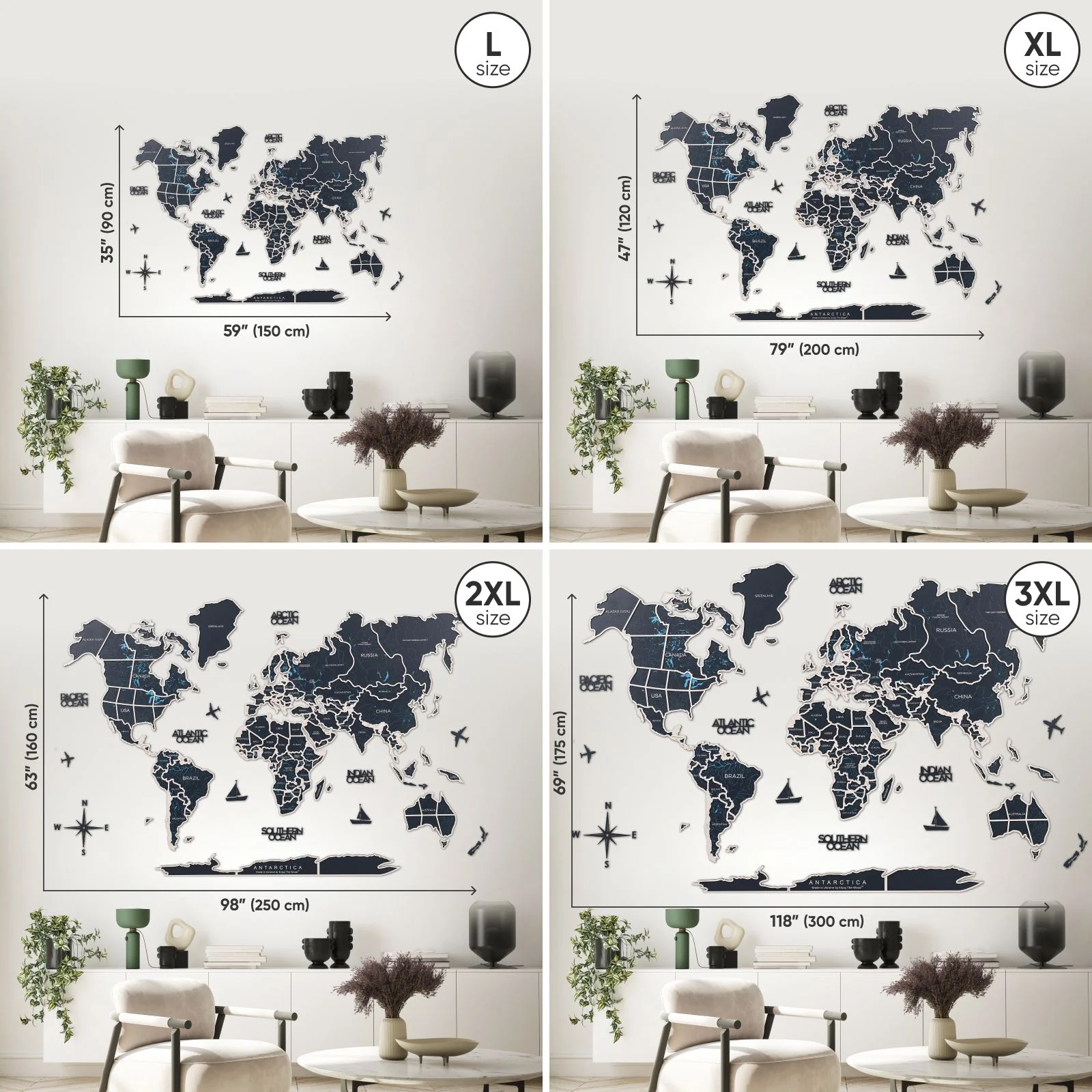 World Photo Map Midnight - Image 5